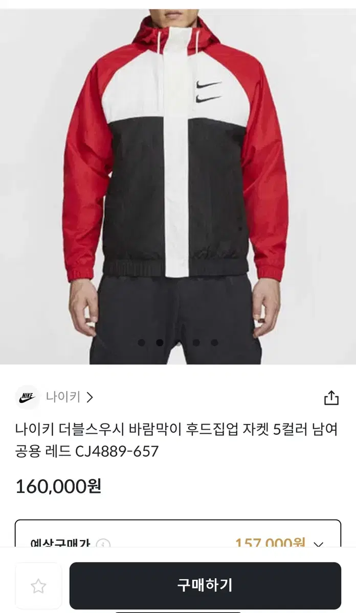 Nike ダブルスウッシュウィンドブレーカーフード付きジャケット